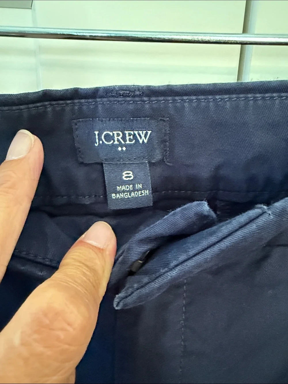 J. Crew Navy Roll-Cuff Bermuda Shorts Size 8